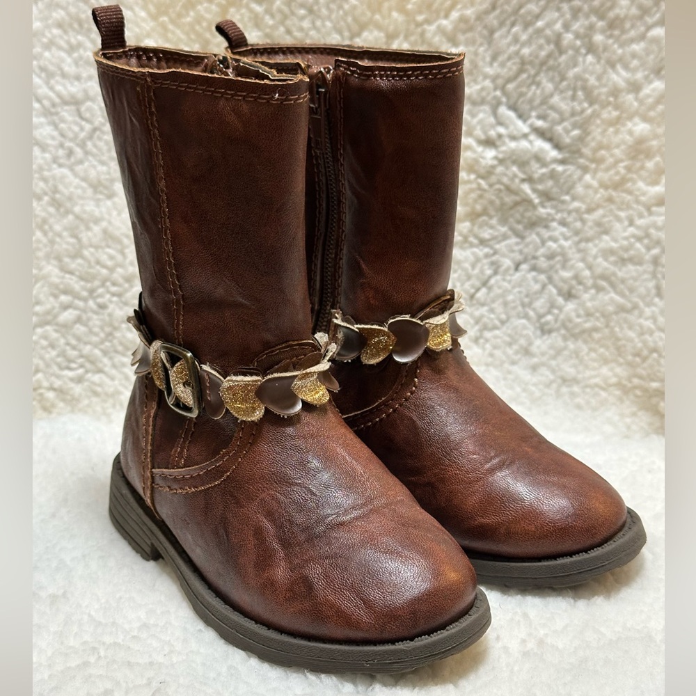 Carter’s Aura Glitter Heart Strap Fashion Boots Brown Size 6